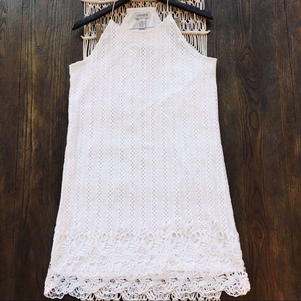 Crochet spaghetti strap cami dress